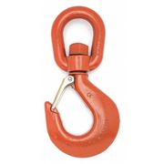 Campbell Chain & Fittings #11 Alloy Latched Swivel Hoist Hook, 11 Ton PL, Forged Alloy, Painted Orange 3953115PL