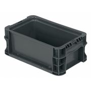 Orbis Straight Wall Container, Gray, Plastic, 12 in L, 7 2/5 in W, 5 in H, 0.13 cu ft Volume Capacity NSO1207-5 GRAY