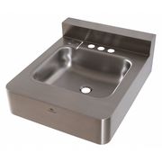 Dura-Ware Silver Bathroom Sink, Stainless Steel, Wall Mount Bowl Size 14" x 12" x 5" 1953-1-09-GT-H34