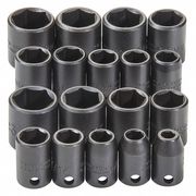 Proto 3/8" Drive Universal Impact Socket Set, SAE, Metric, 18 pcs J72230