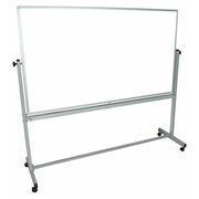 Luxor 40"x72" Steel Mobile Whiteboard, Magnetic, Reversible, Aluminum Frame MB7240WW