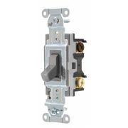 Hubbell Wall Switch, 20A, Gray, 1 HP, 3-Way Switch CSB320GY