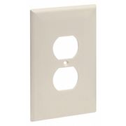 Zoro Select Jumbo Duplex Receptacle Wall Plates, Number of Gangs: 1 High Impact Plastic, Smooth Finish, Ivory 62032