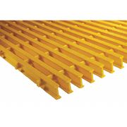 Fibergrate Industrial Pultruded Grating, 48 in Span, Grit-Top Surface, ISOFR Resin, Yellow 872510