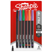 Sharpie Stick Permanent Pen Set, Fine 0.5 mm, Assorted PK6 1976527