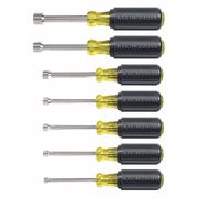 Klein Tools Hallow Shank Nut Driver Set, 3 in Shafts, Ergonomic Cushion Grip, SAE, 7-Piece 631