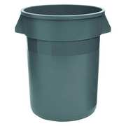 Zoro Select 55 gal Round Trash Can, Gray, 24 in Dia, None, LLDPE 5DMU6