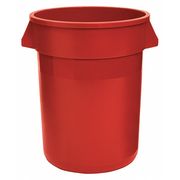 Tough Guy 32 Gal Round Trash Can, Red, 22 in Dia, None, LLDPE 5DMT3