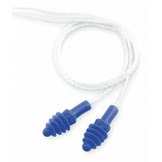 Honeywell Howard Leight AirSoft Disposable Corded Ear Plugs, Flanged Shape, NRR 27 dB, Blue, 100 Pairs DPAS-30W