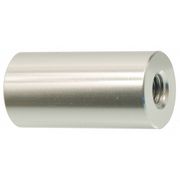 Zoro Select Round Standoffs, 1/4"-20 Thrd Sz, 3/4 in Bd L, Aluminum Clear Anodized, 1/2 in OD, 2 PK ZA0124-AL28