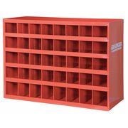 Durham Mfg Prime Cold Rolled Steel Pigeonhole Bin Unit, 12 in D x 23 7/8 in H x 33 3/4 in W, 5 Shelves, Red 359-17-S1156
