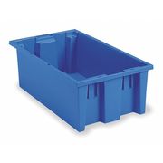 Akro-Mils Stack & Nest Container, Blue, Industrial Grade Polymer, 19 1/2 in L, 13 1/2 in W, 8 in H 35200BLUE