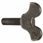 ZORO SELECT Thumb Screw, #10-24 Thread Size, Wing/Spade, Plain Iron, 1/2 in Head Ht, 1/2 in Lg, 25 PK 1-1CG-10-M7-