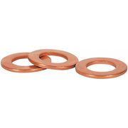 Zoro Select Sealing Washer, Fits Bolt Size M16 Copper, Plain Finish, 25 PK 5MXG4