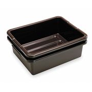 Rubbermaid Commercial Nesting Container, Brown, Polyethylene, 21 1/2 in L, 17 1/8 in W, 7 in H, 7.63 gal Volume Capacity FG335100BRN