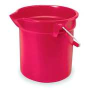 Rubbermaid Commercial 2-1/2 gal. Round Bucket, 10-1/4" H, 10 1/2 in Dia, Red, Plastic FG296300RED