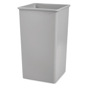 Rubbermaid Commercial 50 gal Square Trash Can, Gray, 19 1/2 in Dia, Open Top, LLDPE FG395900GRAY