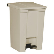 Rubbermaid Commercial 12 gal Rectangular Trash Can, Beige, 16 1/4 in Dia, Step-On, HDPE Base/Polypropylene Lid FG614400BEIG