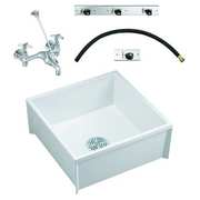 Fiat Products 24 in W x 24 in L x 10 in H, Molded Stone, Mop Sink Kit MSBIDTG2424100