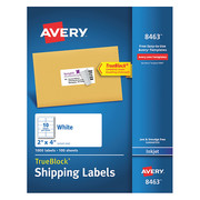 Avery Avery® Shipping Labels with TrueBlock® Technology for Inkjet Printers 8463, 2" x 4", Box of 1,000 727828463