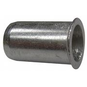Zoro Select Rivet Nut, #8-32 Thread Size, 0.295 in Flange Dia., 0.425 in L, Aluminum, 100 PK U69335.016.0080