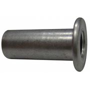 Zoro Select Rivet Nut, 1/4"-20 Thread Size, 0.475 in Flange Dia., 0.75 in L, Aluminum, 40 PK U69316.025.0200