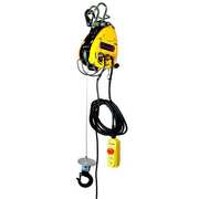 Oz Lifting Products Electric Wire Rope Hoist, 500 lb, 90 ft, Hook Mounted - No Trolley, Yellow OBH500