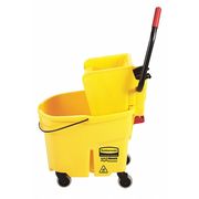 Rubbermaid Commercial Mop Bucket and Wringer with Side Press, 8 3/4 Gal Capacity, Yellow FG758088YEL