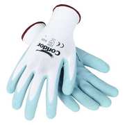 Condor Nitrile Coated Gloves, Palm Coverage, White/Gray, XL, PR 5PE91