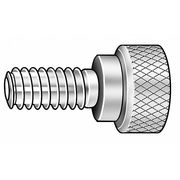 Zoro Select Thumb Screw, 1/4"-20 Thread Size, Round, Black Oxide Steel, 1/4 in Head Ht, 1 in Lg Z1061
