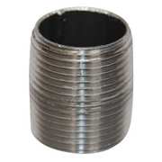 Zoro Select Nipple, 1/4 in Nominal Pipe Size, 7/8 in Lg, Fully Threaded, Schedule 40, Welded, Steel, Black 5P619