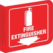 Brady Fire Extinguisher Sign, 8X8", WHT/R, ENG L0FE15A