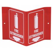 Brady Fire Extinguisher Sign, 6 in Height, 8 in Width, Acrylic, Rectangle, English V1FE15A