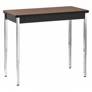Sandusky Lee Rectangle Adjustable Utility Table, 40 in X 24 in to 36 in, Walnut AT4020BW