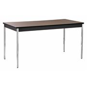 Sandusky Lee Rectangle Adjustable Table, 72" X 72" X 29", Walnut AT7236BW