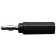 Zoro Select Banana Jack to Plug Adapter, 20A, Black 5TWZ0