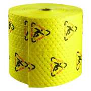 Brady Absorbent Roll, 20 gal, 15 in x 300 ft, Chemical, Hazmat, Black, Red, Yellow, Polypropylene CH15P