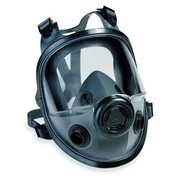 Honeywell North Full Face Respirator, 5400 Series, Elastomer, Hook-and-Loop (4-Point), Threaded, Size M/L 54001