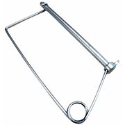 Zoro Select Safety Pin, Steel, Not Graded, Zinc Plated, 1/4 in Pin Dia, 3 1/2 in Usbl L, 4 3/16 in L U39681.025.0350