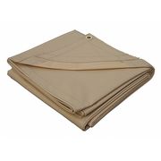 Zoro Select 11 ft 4 in x 15 ft 6 in Heavy Duty 20 Mil Tarp, Tan, Vinyl 5WTY5