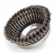 Weiler Knot Wire Cup Wire Brush, Threaded Arbor, 6" 94122