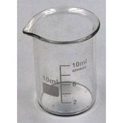 Lab Safety Supply Beaker, Low Form, Glass, 10mL, PK12 5YGY7