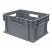 Akro-Mils Straight Wall Container, Gray, Industrial Grade Polymer, 15 3/4 in L, 11 3/4 in W, 8 1/4 in H 37288GREY