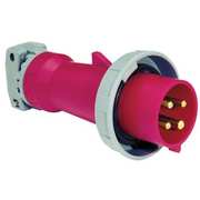 Hubbell IEC Pin & Sleeve Plug, 60 A, 480V AC, IEC Grounding, 20 hp, 3 Poles, 3 Phase, 4 Wires, Red HBL460P7W