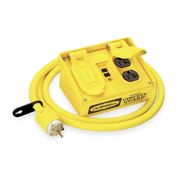 Hubbell Wiring Device-Kellems Plg-In GFCI with Cord, 6 ft., Ylw, 20A, 120V GFP20M