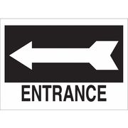 Brady Entrance Sign, 10 in H, 14 in W, Aluminum, Rectangle, English, 43345 43345