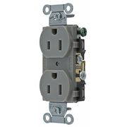 Hubbell 15A Duplex Receptacle 125VAC 5-15R GY CR15GRY