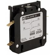 Square D Auxiliary Contact, 600VAC, 10A, 2NO 9999DD20