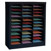 Zoro Select Horizontal Literature Organizer 36 Compartments, Black 5CRY2