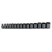 Proto 1/2" Drive Socket Set, SAE, 15 pcs J54302